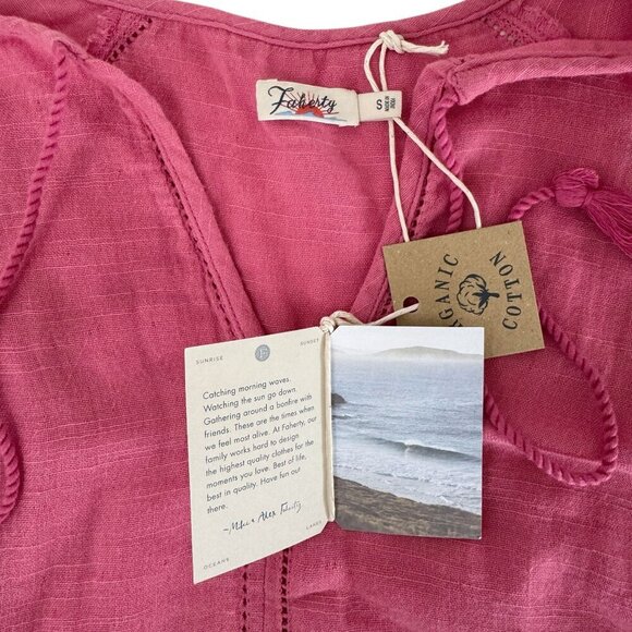 Faherty Celina Organic Cotton Top French Rose Size S NWT - Picture 9 of 12